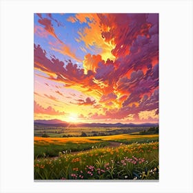 Sunset In The Meadow 44 Canvas Print