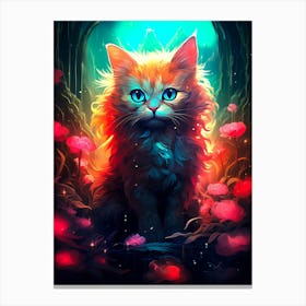 Cat In The Forest Canvas Print