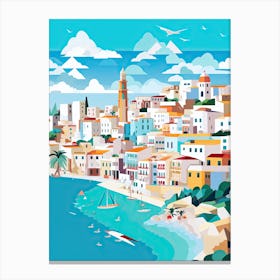 Ibiza, Spain, Geometric Illustration 2 Canvas Print