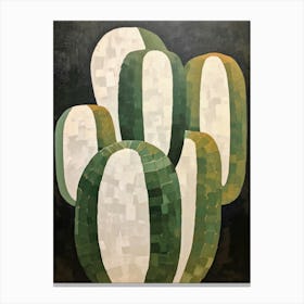 Modern Abstract Cactus Painting Mammillaria Cactus 1 Canvas Print