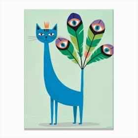 Peacock Cat 2 Canvas Print