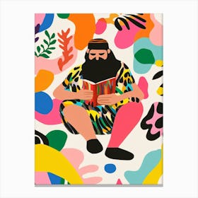 Man Reading A Book 3 Canvas Print