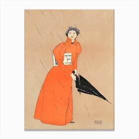 Woman Holding Umbrella (1894), Edward Penfield Canvas Print