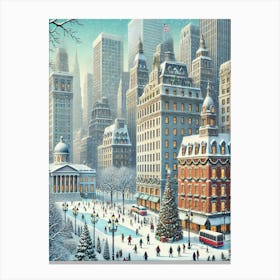 New York City Travel Christmas Painting Christmas In New York City 2 Toile