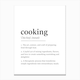 Cooking Definition Poster - Dictionary Canvas Print