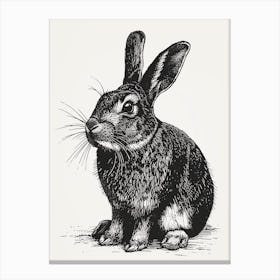 Argente Blockprint Rabbit Illustration 5 Canvas Print