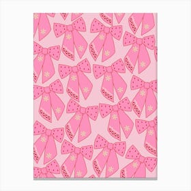 Pink Christmas Bows Canvas Print