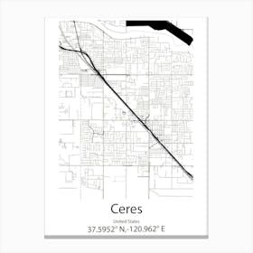 Ceres,United States Minimalist Map Canvas Print