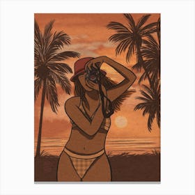 Palmtrees at Sunset Canvas Print