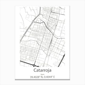 Catarroja,Spain Minimalist Map Stampe su tela