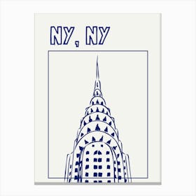 NY NY Blue Print Canvas Print