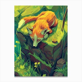 Fox In The Forest 4 Canvas Print