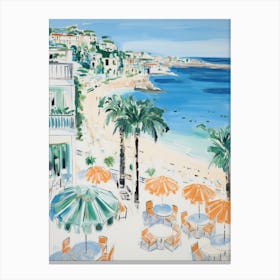 Salento, Puglia   Italy Beach Club Lido Watercolour 4 Canvas Print