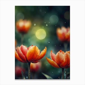 Tulips In The Rain Canvas Print