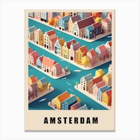 Amsterdam City Low Poly (22) 1 Canvas Print