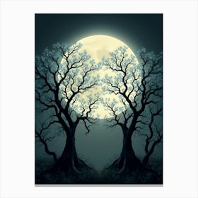 Full Moon With Trees 1 Canvas Print