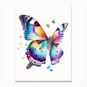 Butterfly Flying In Sky Decoupage 1 Canvas Print