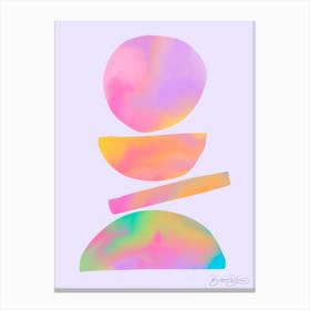 Rainbow Midcentury Composition Abstract Canvas Print