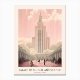 Palace Of Culture And Science Warsaw Poland Travel Poster Canvas Print