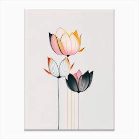 Lotus Flower Petals Minimal Line Drawing 4 Canvas Print