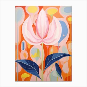 Tulip 1 Hilma Af Klint Inspired Pastel Flower Painting Canvas Print