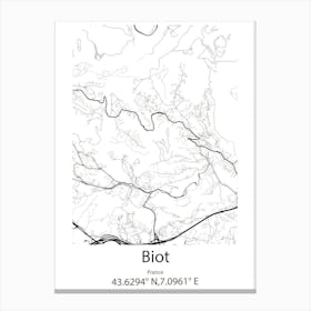 Biot,France Minimalist Map Canvas Print