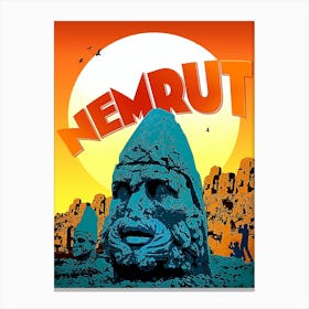 Nemrut, Turkey, Vintage Travel Poster Canvas Print