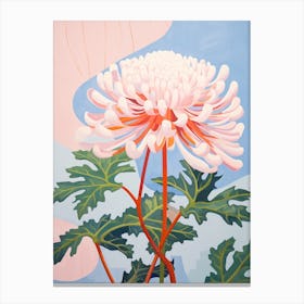 Chrysanthemum 6 Hilma Af Klint Inspired Pastel Flower Painting Canvas Print