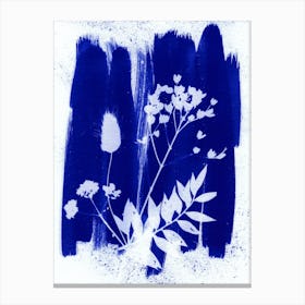 Blue Dried Flowers Canvas Print