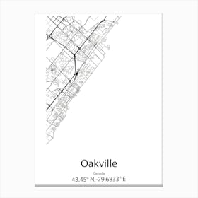 Oakville,Canada Minimalist Map Canvas Print