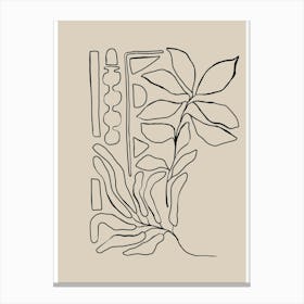 Drawing Of A Plant Line Drawing Canvas Print
