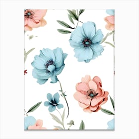 Watercolor Flowers Seamless Pattern 2 Canvas Print