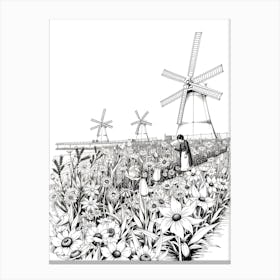 Windmills In The Garden Canvas Print