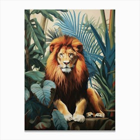 Lion 3 Tropical Animal Portrait Canvas Print