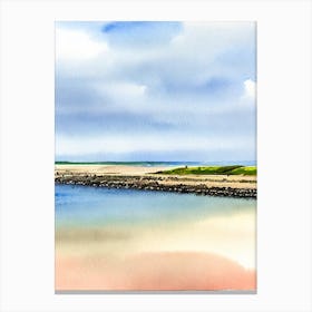 Beadnell Bay Beach 2, Northumberland Watercolour Canvas Print