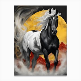 Horse In The Moonlight 11 Canvas Print