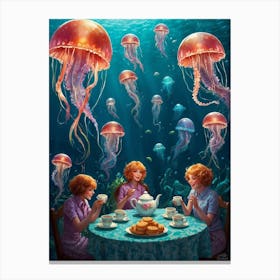 Jellyfish Tea Party Canvas Print
