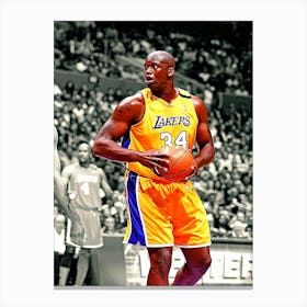 Shaquille O Neal Of The Los Angeles Lakers Canvas Print