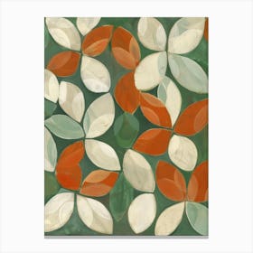 Leaves In Green And Orange Canvas Print