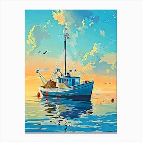 Fishing Boat At Sunset 1 Canvas Print