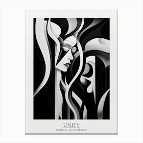 Unity Abstract Black And White 3 Poster Canvas Print