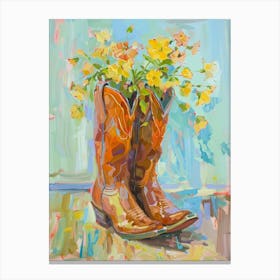 Cowboy Boots And Wildflowers Mayapple 2 Canvas Print