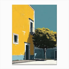 Yellow House, Italy, Minimalism Canvas Print