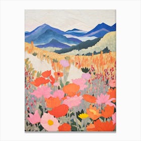 Mount Tamalpais United States 1 Colourful Mountain Illustration Canvas Print