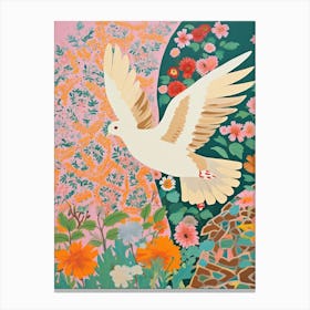 Maximalist Bird Painting Dove 1 Canvas Print