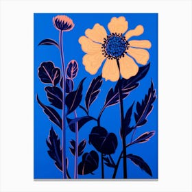 Blue Flower Illustration Gaillardia 4 Canvas Print