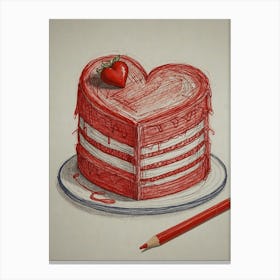 Heart Shaped Cake Canvas Print