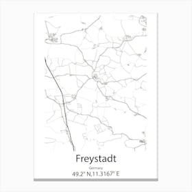 Freystadt,Germany Minimalist Map Canvas Print