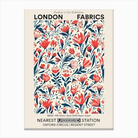 Poster Flower Jubilee London Fabrics Floral Pattern 3 Canvas Print
