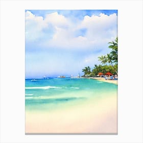 Negril Beach, Jamaica Watercolour Canvas Print
